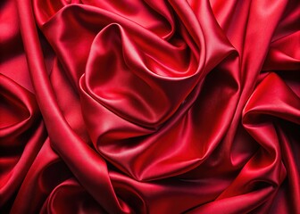 Obraz premium High-resolution close-up of luxurious red silk fabric. Panoramic view, rich colors.