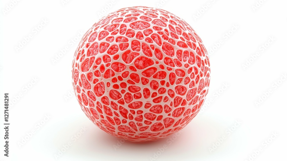Aufkleber red sphere with abstract voronoi pattern texture