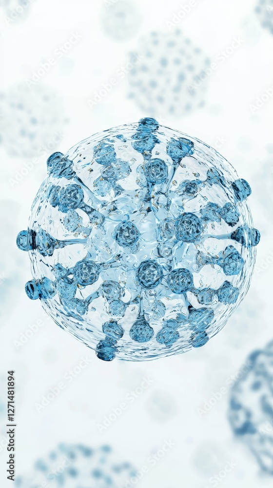 Poster cellular structure visualization with viral properties depiction