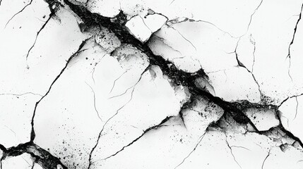 Shattered Wall Revealing Destruction and Decay Black and White Tone