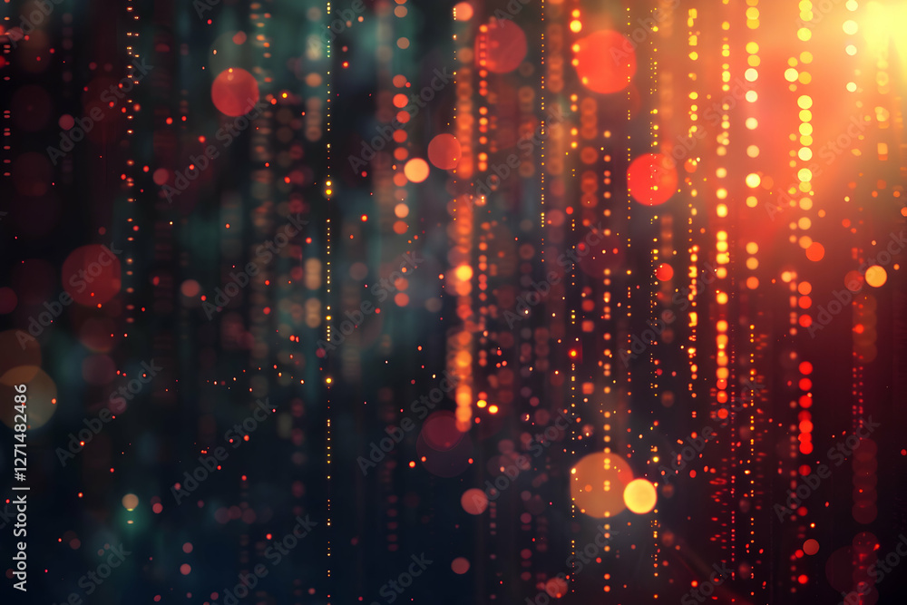 Poster abstract background with colorful bokeh lights creating a festive atmosphere and depth