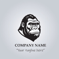 Head of Gorilla logo company design vector illustration
