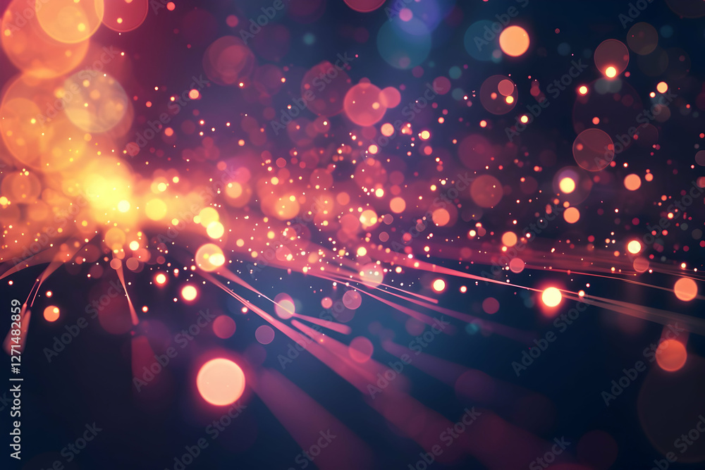 Poster vibrant abstract background with glowing bokeh lights creating a festive atmosphere