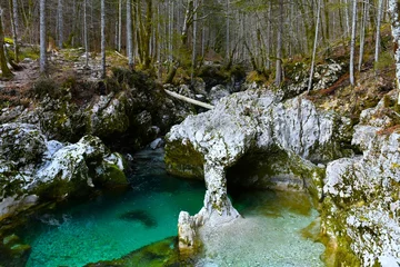 Fototapete Rund Slonček natural rock formation in Korita mostnice in Gorenjska, Slovenia © kato08