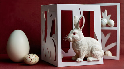 An adorable Easter bunny sitting sweetly, capturing the magic of the holiday.