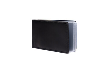 Sleek black leather wallet showcases craftsmanship and style for everyday use and organization