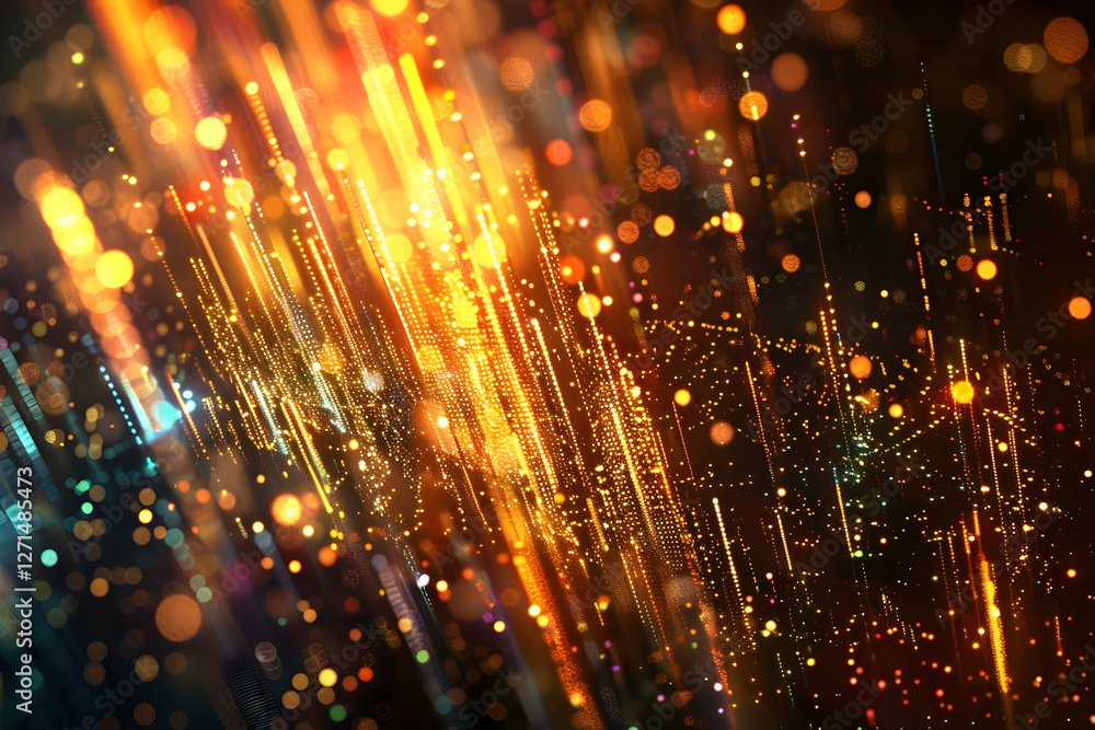 Poster abstract light trails in vibrant colors create a dynamic background for creative projects