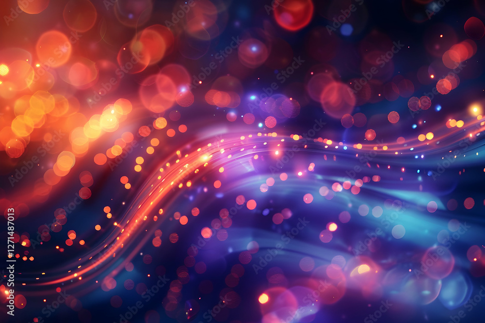 Aufkleber colorful abstract background with swirling lights and bokeh effects creating a vibrant atmosphere
