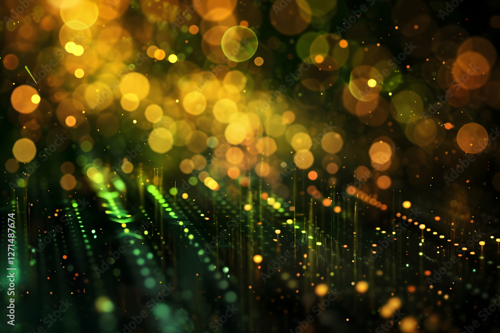 Poster abstract visualization of vibrant bokeh lights creating a dynamic background atmosphere