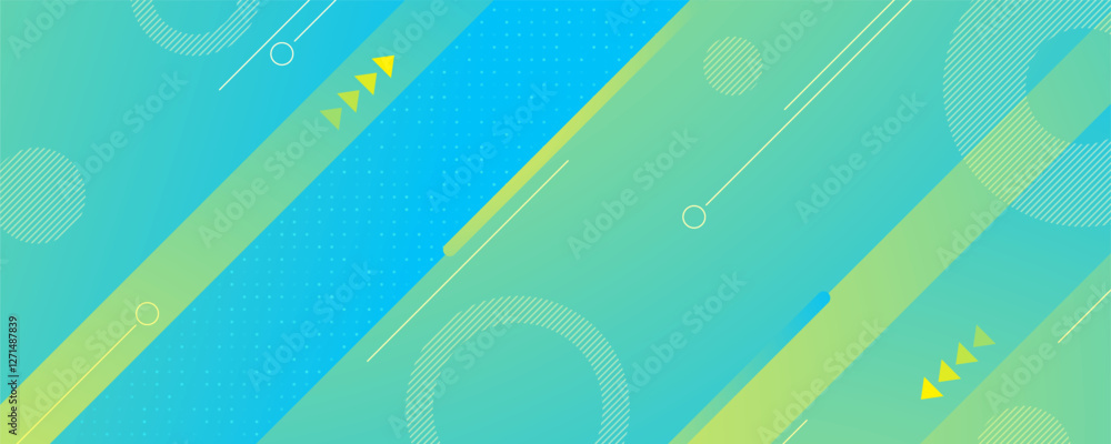 Poster abstract gradient green tosca geometric shapes background