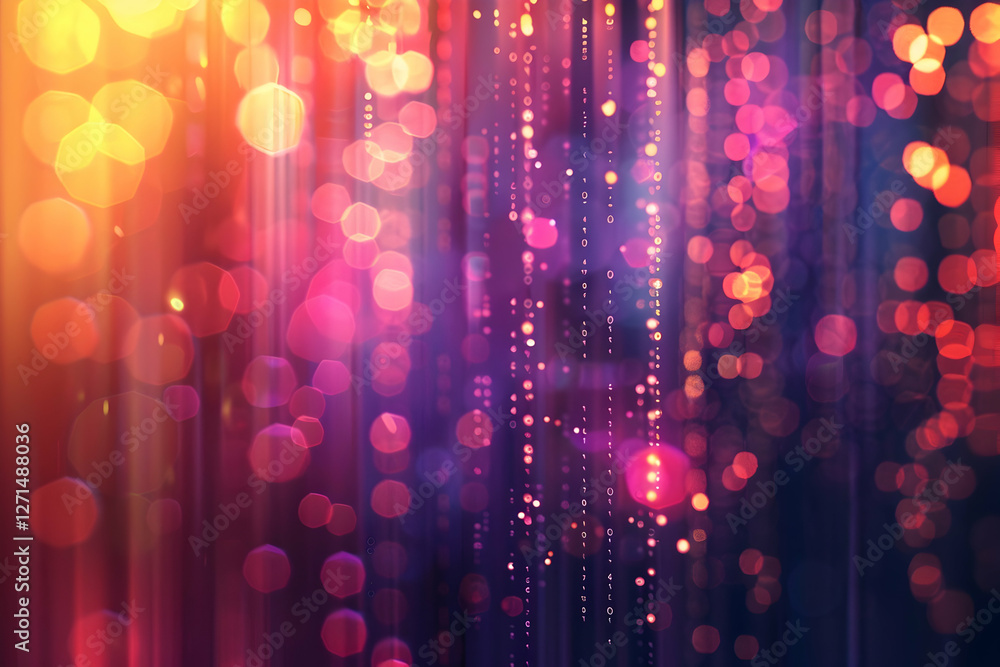 Aufkleber vibrant abstract background of colorful bokeh lights with a gradient effect, creating a festive atmo