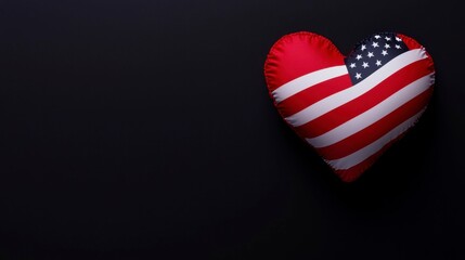 Obraz premium American Flag Heart Patriotic Symbol of Love and Pride in United States of America Decoration