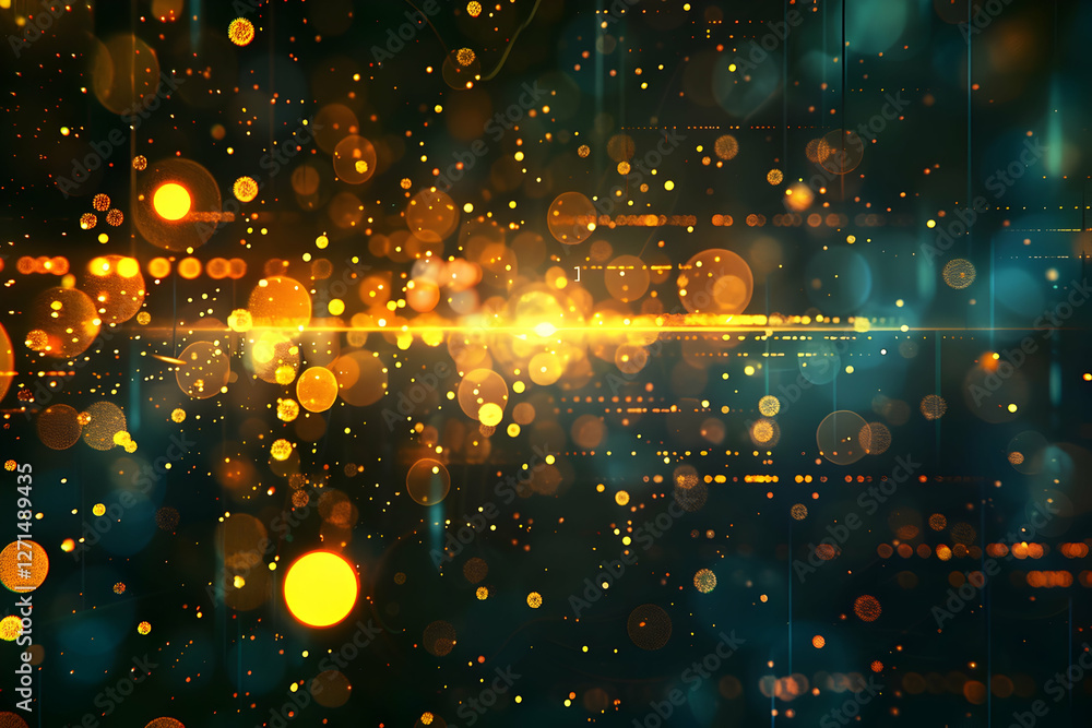 Aufkleber abstract digital background with glowing particles and light effects, creating a vibrant atmosphere