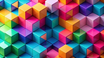 Abstract 3D Geometric Cubes Background: Modern Minimalist Color Trend 2023 Design for Presentations