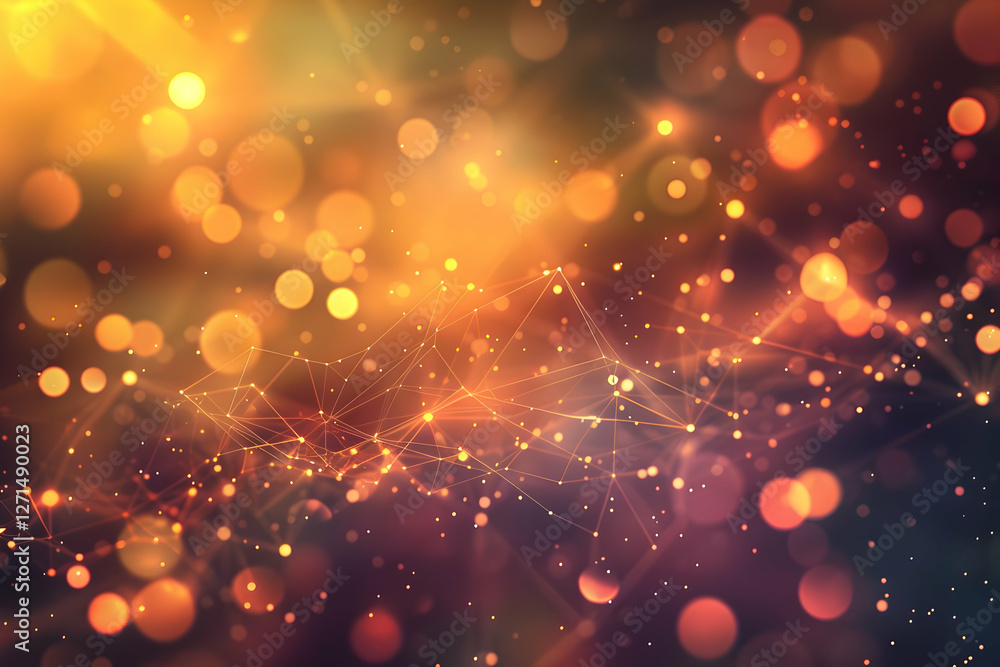Poster Abstract background with glowing orbs and particles creating a dreamy atmosphere