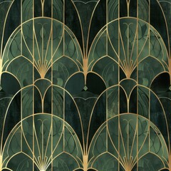 Elegant green art deco pattern design