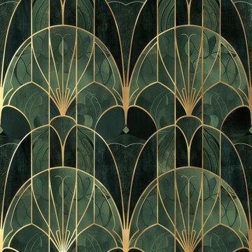 Elegant green art deco pattern design