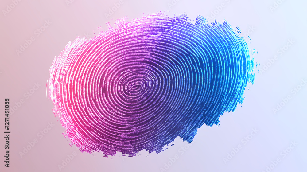 Poster unique fingerprint design showcasing vibrant colors and intricate patterns. generative ai