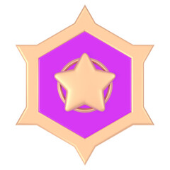 Bronze Rank Game Badges 3D Icon Illustration Pack