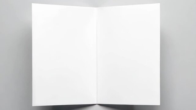 Minimalist Open Book with Blank Pages on Gray Background
