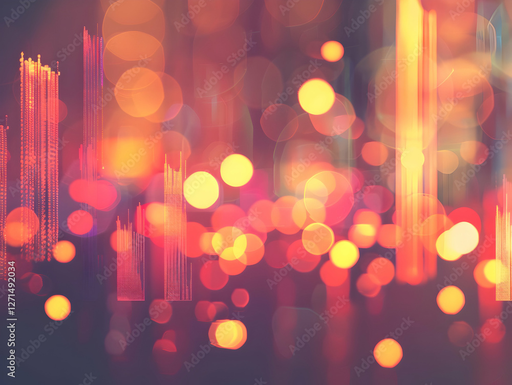 Poster abstract bokeh lights creating a vibrant atmosphere with soft colors and blurred backgrounds