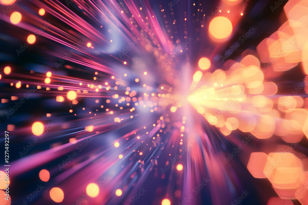 Poster abstract light trails with vibrant colors creating a dynamic and energetic atmosphere