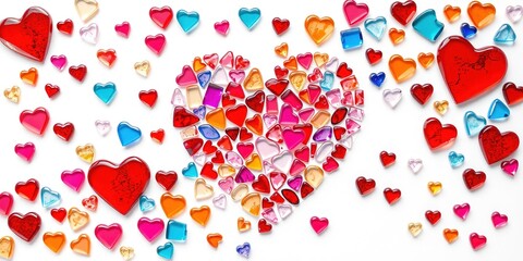 Shimmering Mosaic Heart: A Symphony of Recycled Glass