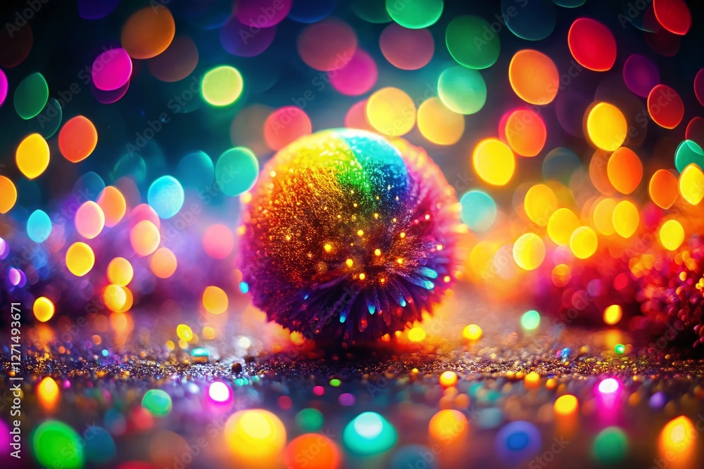 Poster abstract blob 218: bokeh background with soft focus and colorful light leaks