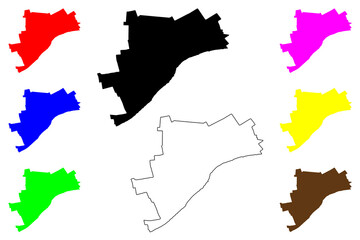 Akhmim city (Arab Republic of Egypt, Sohag Governorate) map vector illustration, scribble sketch Panopolis, Khemmis or Chemmis map