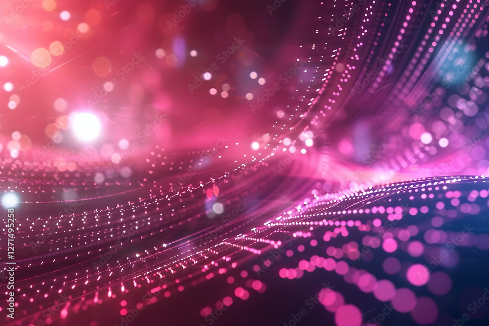 Poster abstract digital background with flowing lines and vibrant lights creating a dynamic atmosphere