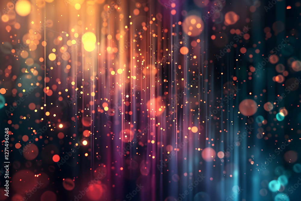 Poster colorful abstract background with vibrant bokeh lights creating a festive atmosphere