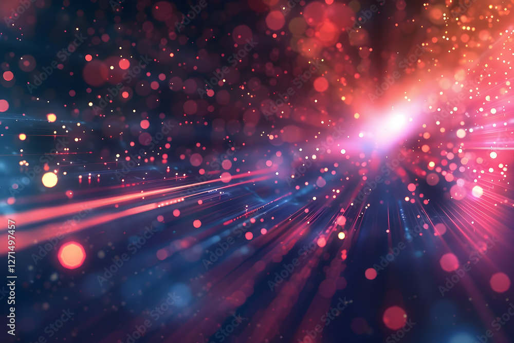 Aufkleber abstract representation of vibrant light streaks and colorful bokeh effects in a cosmic setting