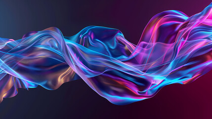 Colorful flowing fabric with vibrant hues in a dynamic composition. Generative AI