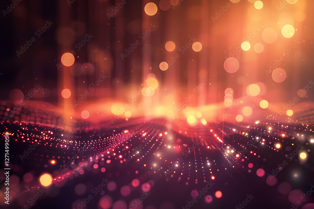 Poster abstract light patterns with vibrant colors creating a dynamic digital landscape background