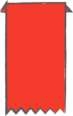 Red brush painted, banner, ribbon, discount, price, offer