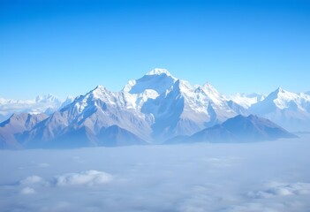 Obraz premium high mountains with snow and dramatic beautiful cloudy sky 