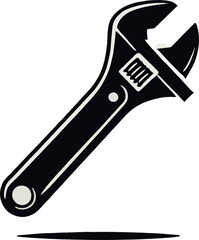Adjustable Wrench Silhouette Vector Illustration