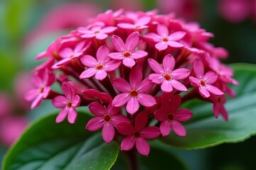 Fototapeta premium Close-up of vibrant pink flowers with intricate details