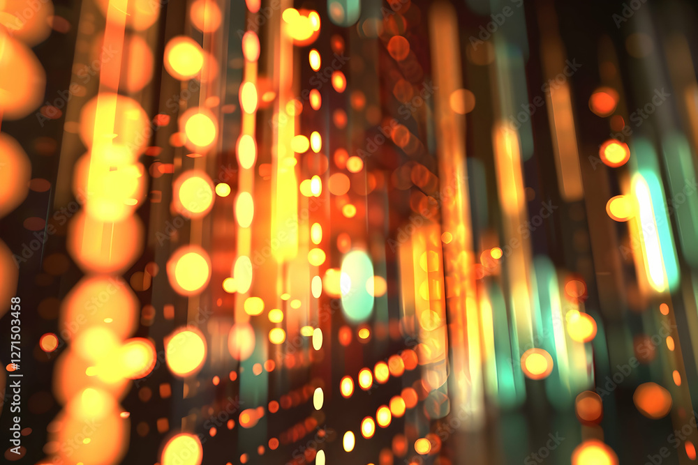 Aufkleber abstract visual of glowing orbs and streaks of light creating a vibrant, dynamic atmosphere