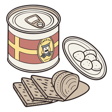 Swedish Surstr&ouml;mming Fermented Herring with Crispbread. Perfect for: Swedish festivals, Nordic cuisine events, adventurous eaters