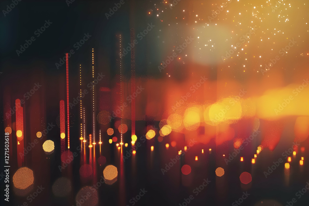 Poster abstract representation of vibrant light patterns and bokeh effects creating a dynamic atmosphere