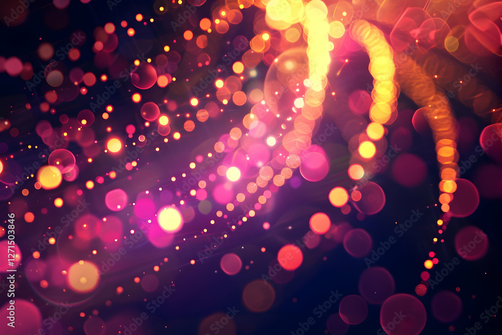 Poster colorful abstract background with swirling lights and bokeh effects creating a vibrant atmosphere (1
