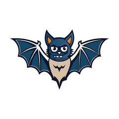 A bat-hipster logo design features a stylish bat with vintage glasses, a beard, or a mustache, blending gothic and retro aesthetics for a trendy, modern appeal.