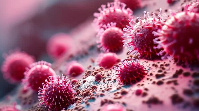 Close-Up View of Colorful Microbial Structures in a Scientific Context