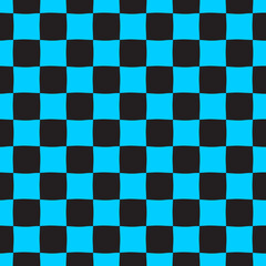 Fototapeta premium Blue and black checkered chess background. Vector