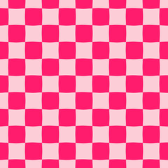 Pink checkered chess background. Vector