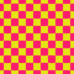 Pink and yellow checkered background. Vector