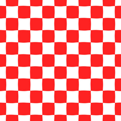 White and red checkered background. Vector