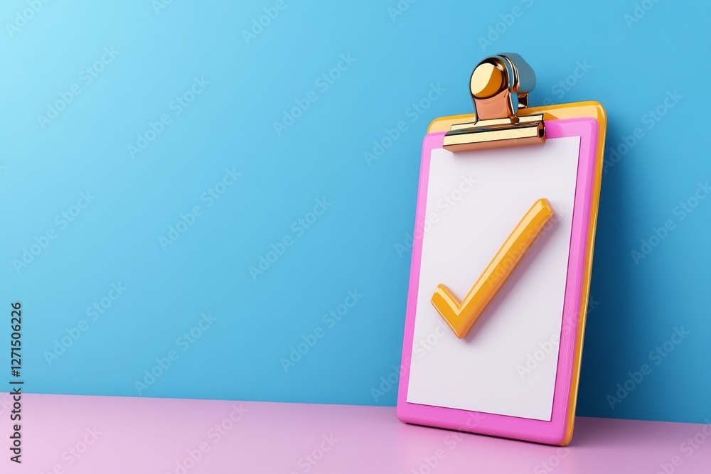 Poster a clean minimalist icon of a clipboard with a checkmark, symbolizing a successful job application