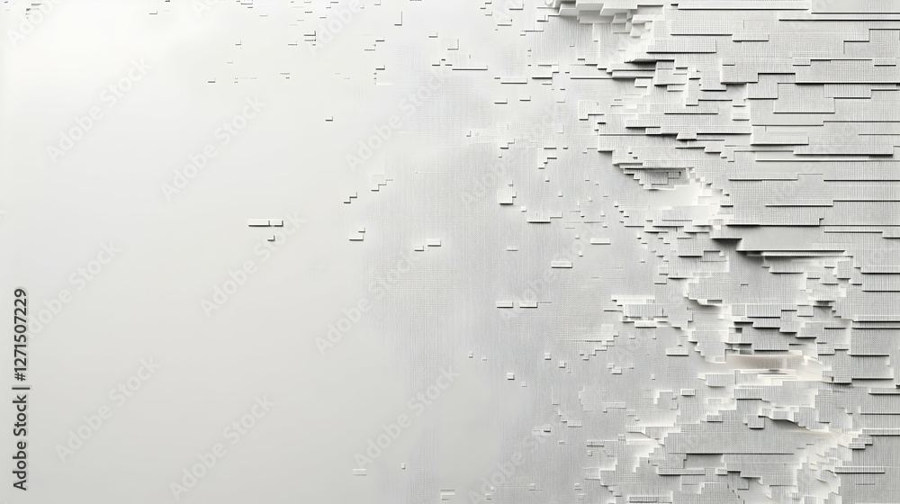 Poster abstract composition featuring fragmented shapes and patterns creating a dynamic visual effect